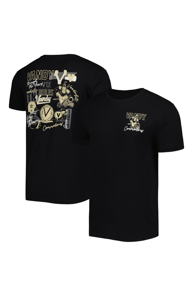 IMAGE ONE Men's Black Vanderbilt Commodores Vintage College Vault Through the Years Two-Hit T-Shirt, Main, color, 