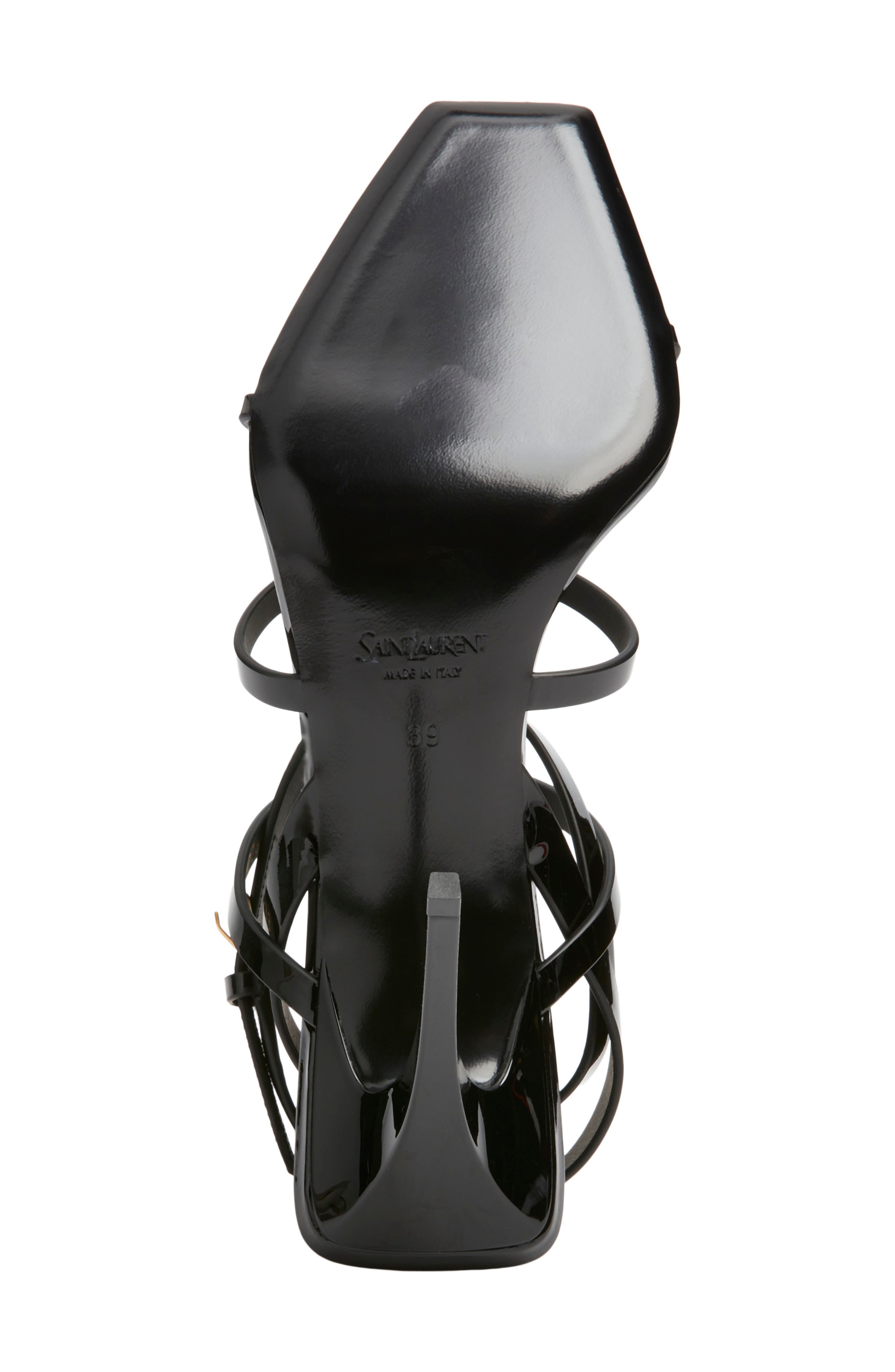 Saint Laurent Cassandra Sandal, Alternate, color, Noir