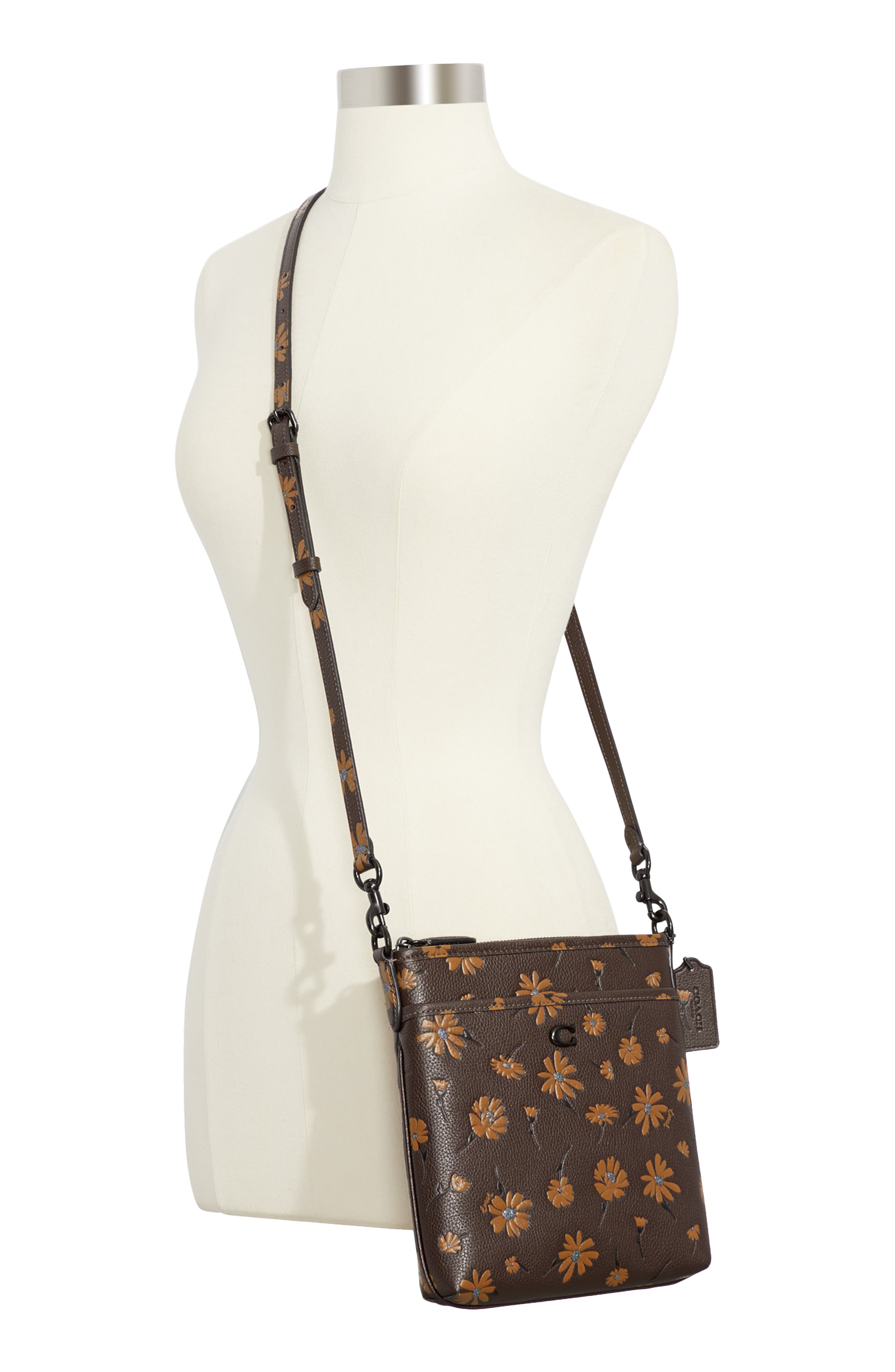 COACH Kitt Floral Pebble Leather Crossbody Bag, Alternate, color, 