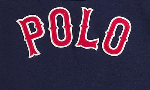 Polo Ralph Lauren Baseball-logo Cotton Mesh Polo Shirt In Refined Navy