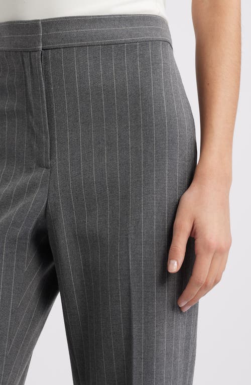 Open Edit Pinstripe Flare Pants In Grey Heather Edie Stripe