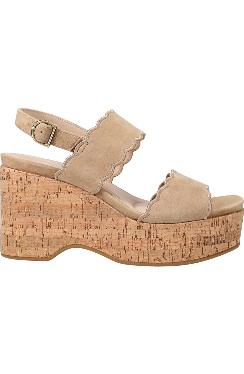 Pelle Moda Cicel Slingback Platform Wedge Sandal, Alternate, color, Fawn