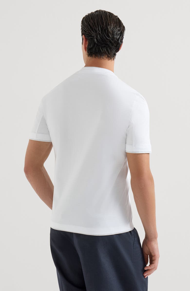Brunello Cucinelli T-shirt with faux-layering, Alternate, color, White