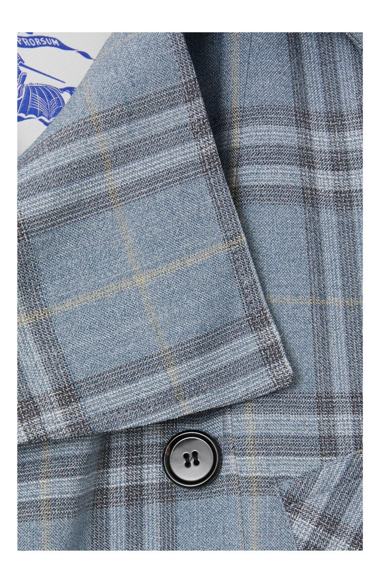 Burberry Check Silk Blend Trench Jacket, Alternate, color, 