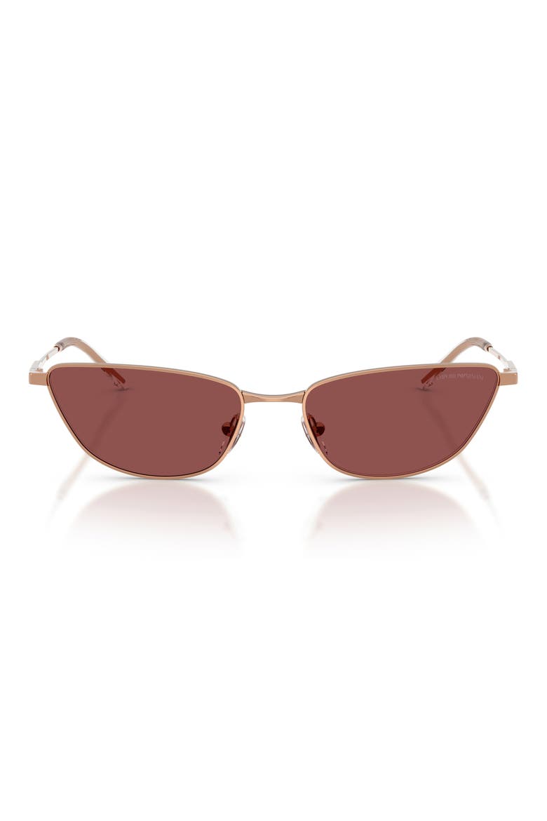 55mm Cat Eye Sunglasses, Main, color, SHINY ROSE GOLD / DARK VIOLET