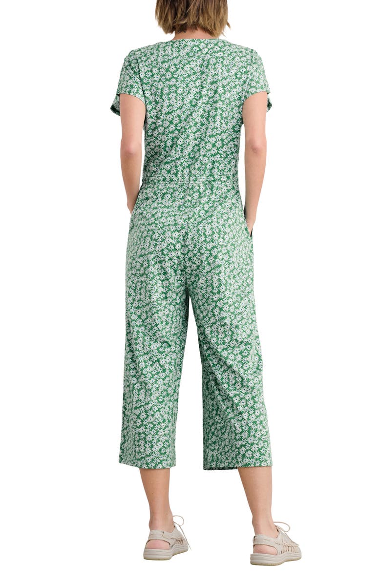Seasalt Cornwall Rose Trellis Crop Wide Leg Organic Cotton Blend Jumpsuit, Alternate, color, Screenprint Daisy Island