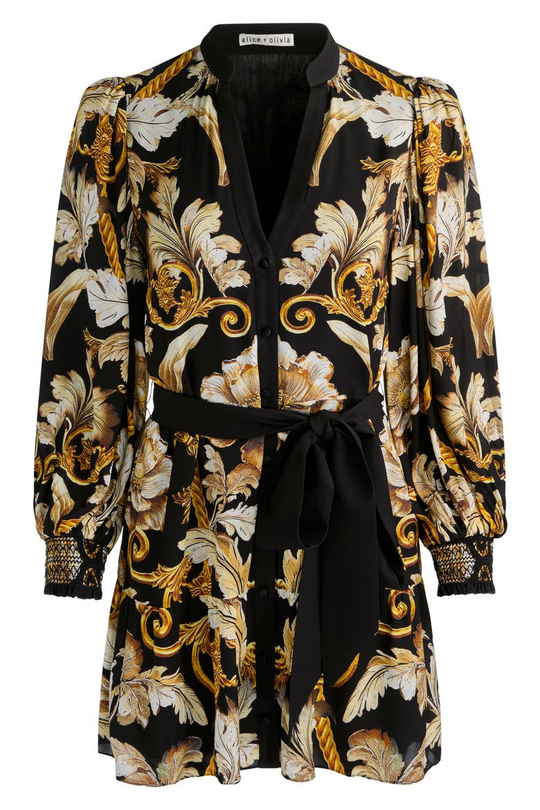 Antonette Tiered Minidress, Alternate, color, NOIR ELEGANCE OFF WHITE