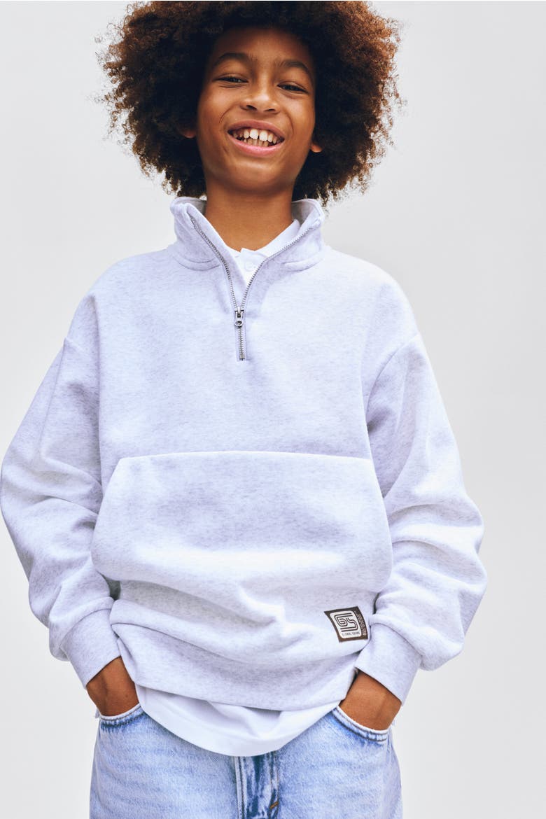 Zip-top Sweatshirt, Alternate, color, Light gray melange