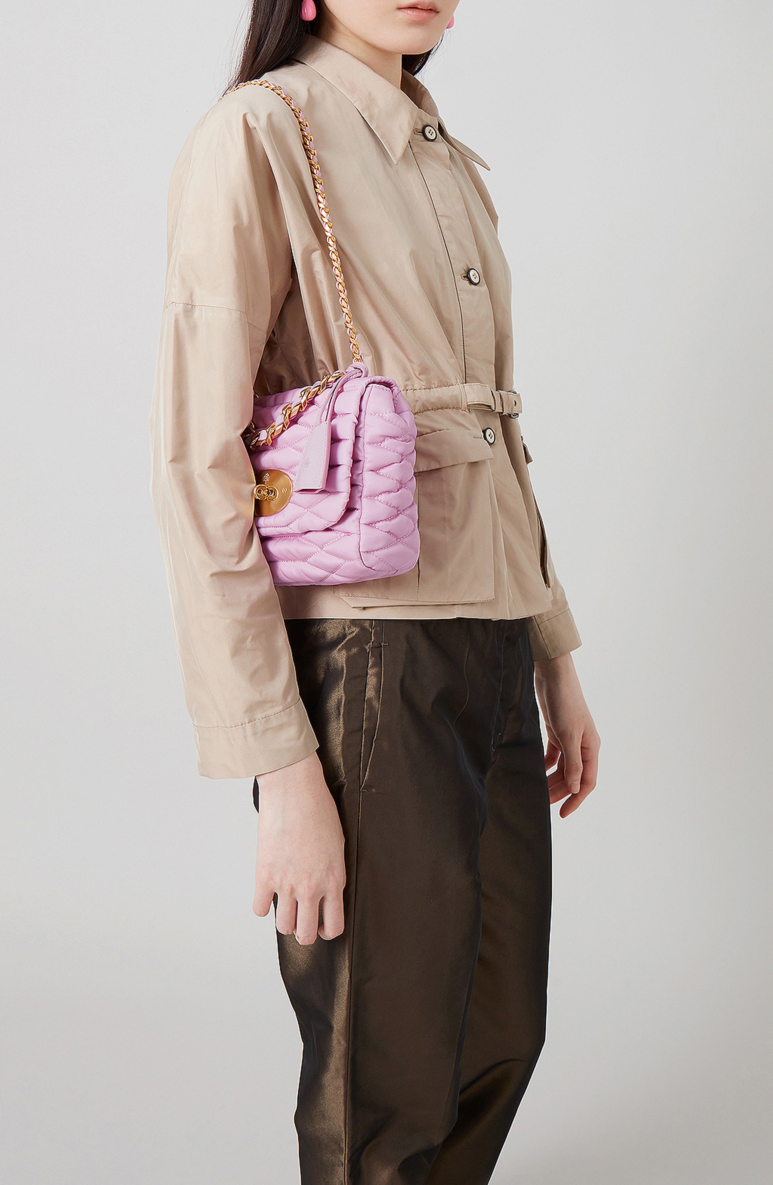 Mulberry Lily Quilted ECONYL<sup>®</sup> Nylon Shoulder Bag, Alternate, color, 