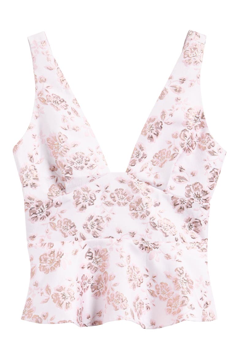 Skyla Metallic Floral Tank, Alternate, color, PINK