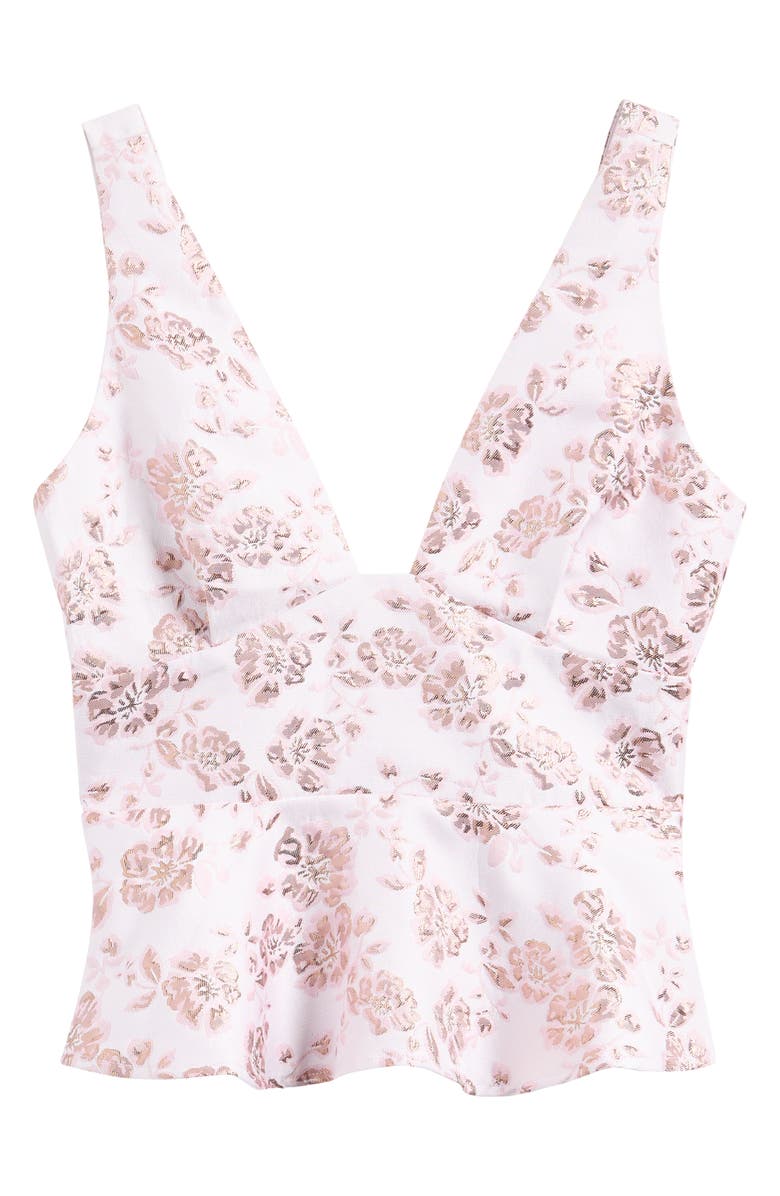 WAYF Skyla Metallic Floral Tank, Alternate, color, Pink