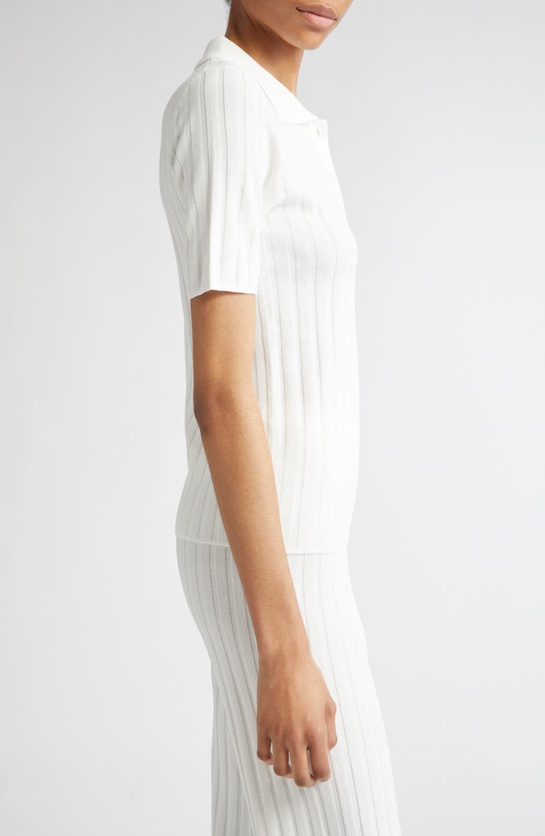 Sporty & Rich SRC Embroidered Rib Polo, Alternate, color, Ecru