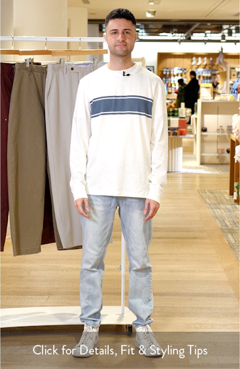 Sunwashed Stripe Long Sleeve Regenerative Organic Cotton T-Shirt, sales video thumbnail