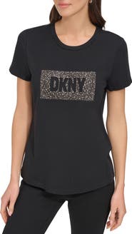 DKNY Rhinetsone Logo Graphic T-Shirt