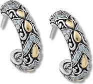 SAMUEL B. 18K Gold & Sterling Silver Hoop Earrings