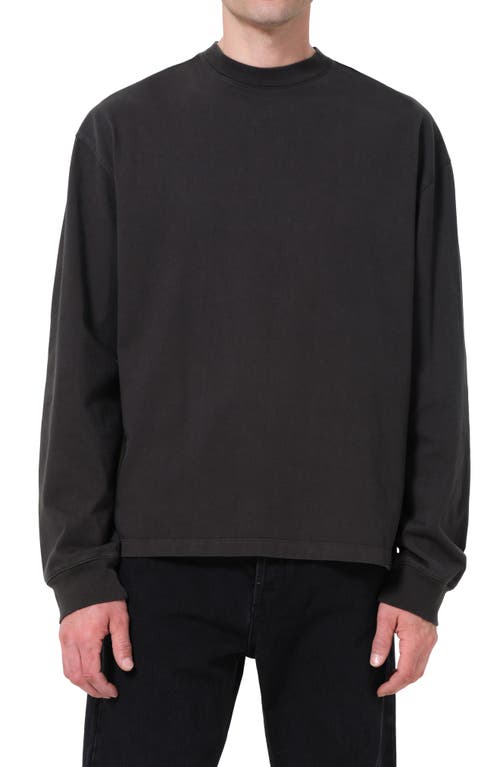 Agolde Asha Long Sleeve Cotton T-shirt In Black