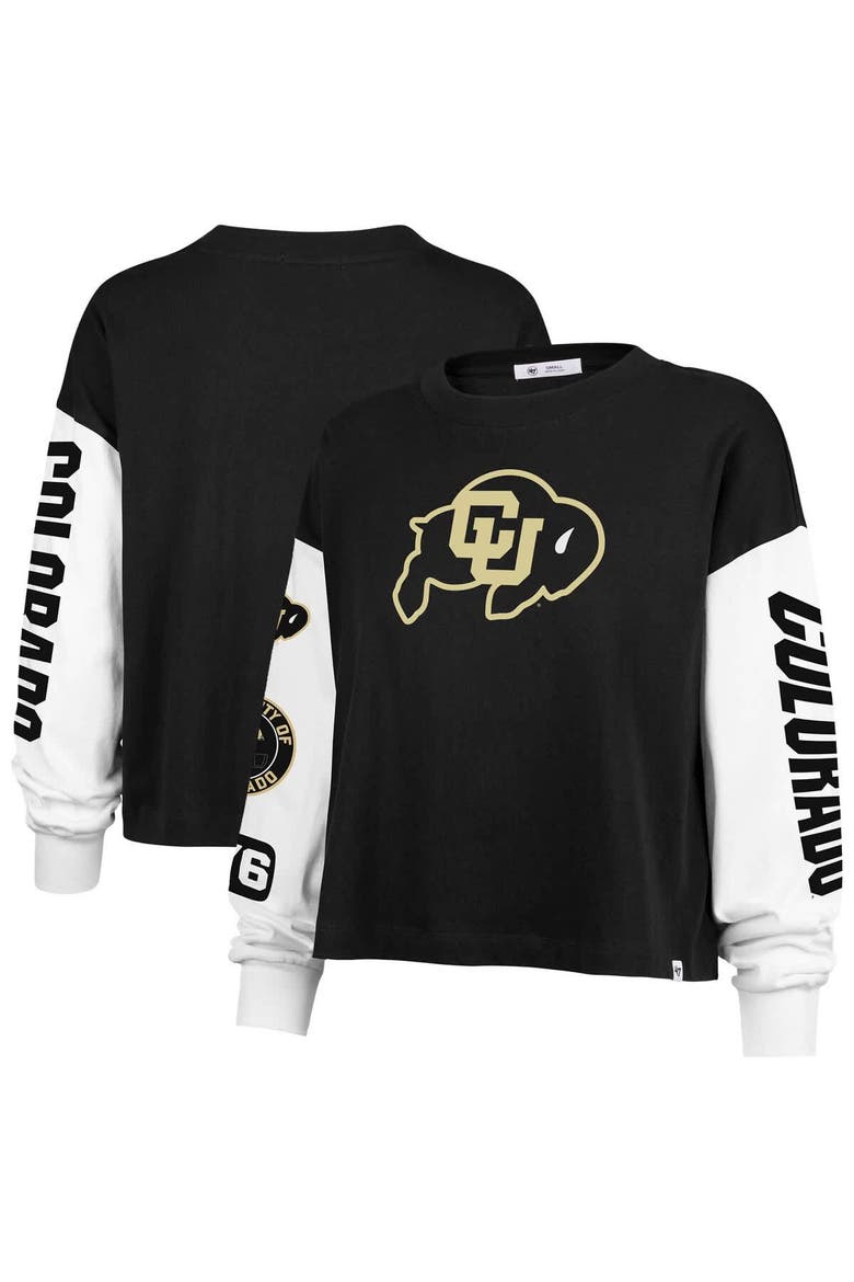 Women's '47 Black Colorado Buffaloes Sydney Long Sleeve T-Shirt, Main, color, Black