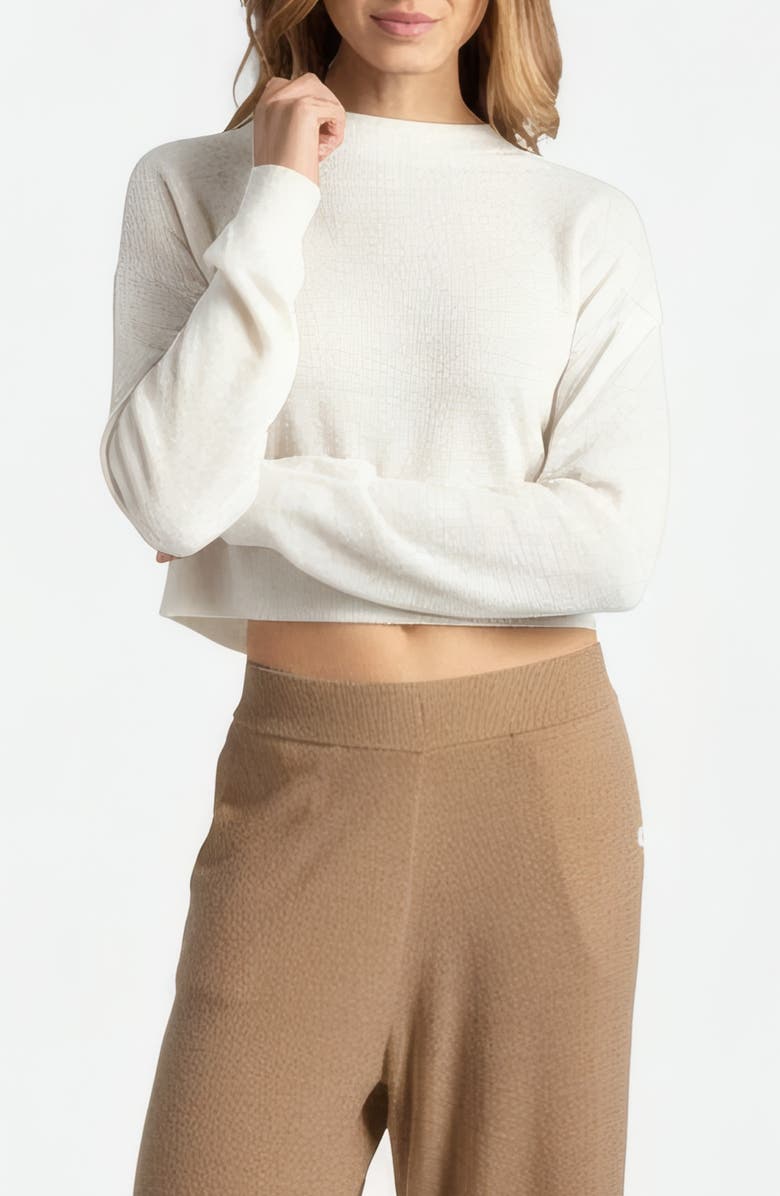 Sunday Citizen Cloud Cool Crop Sweatshirt, Main, color, Off White