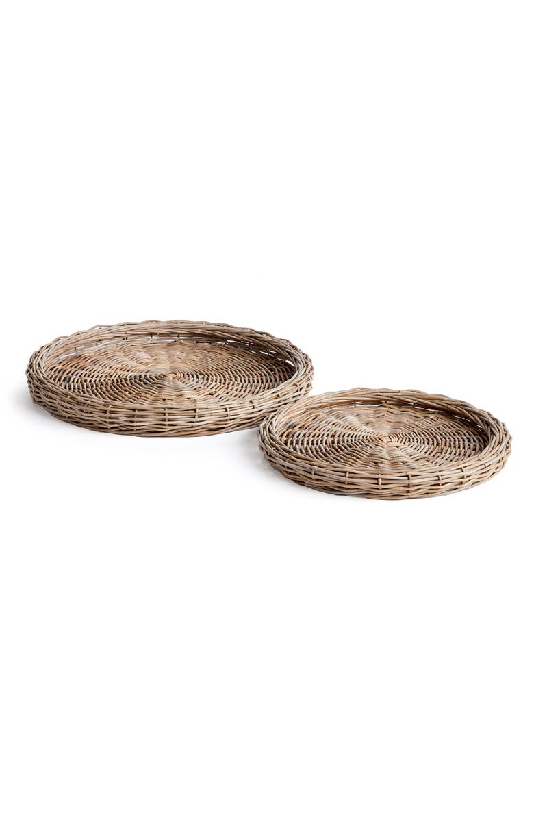Napa Home & Garden Jules Round Trays St/2, Main, color, Brown