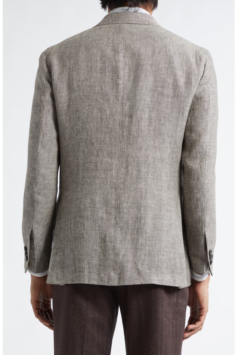 Waverly Double Breasted Linen Blazer, Alternate, color, BROWN
