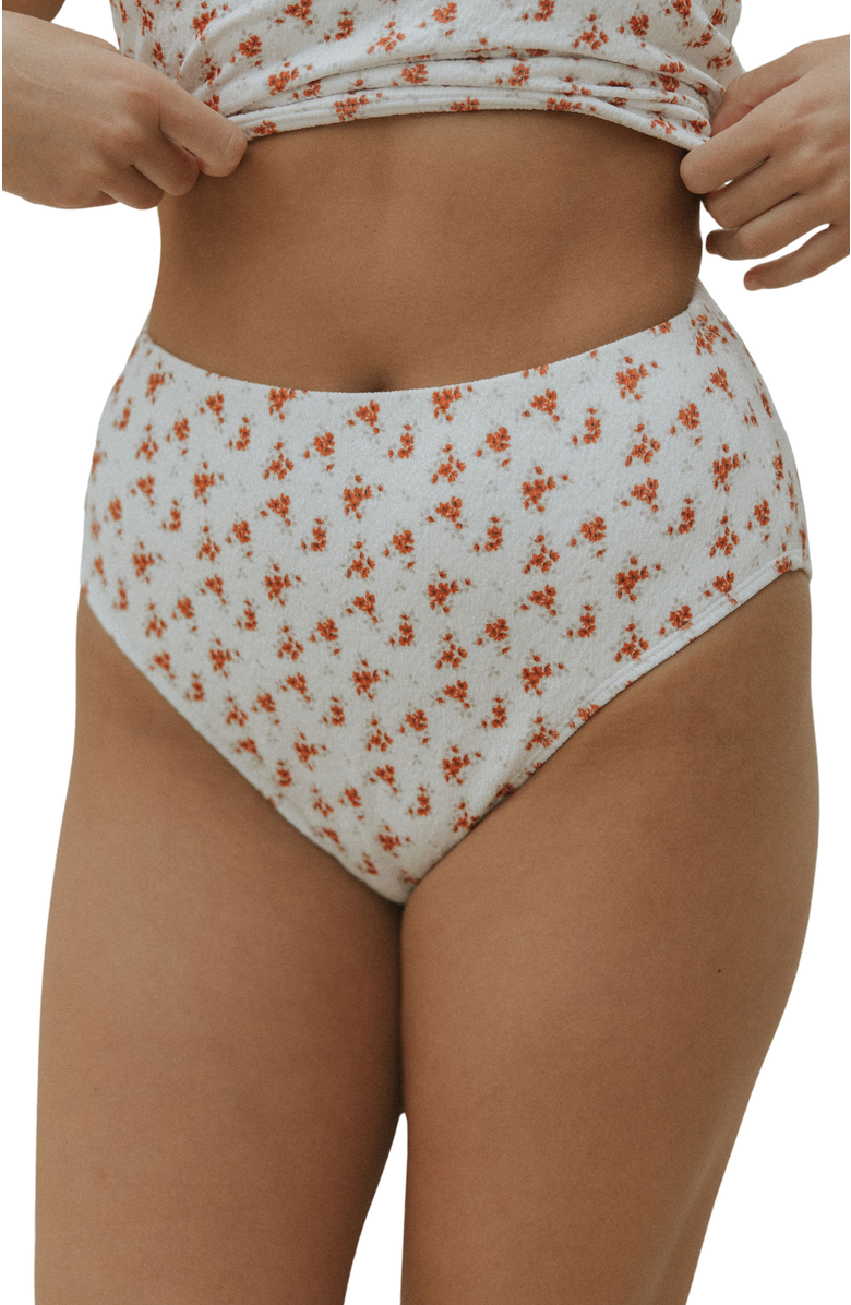 Geode Swimwear Rosie High Waisted Bottoms, Main, color, Red
