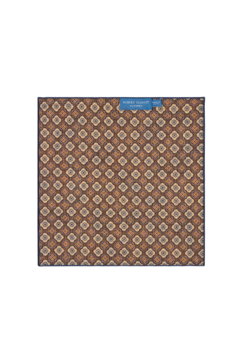 Collins Double Print Pocket Square, Alternate, color, Yellow Multi