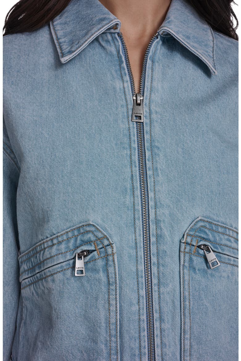 Crop Utility Jacket, Alternate, color, LIGHT WASH DENIM