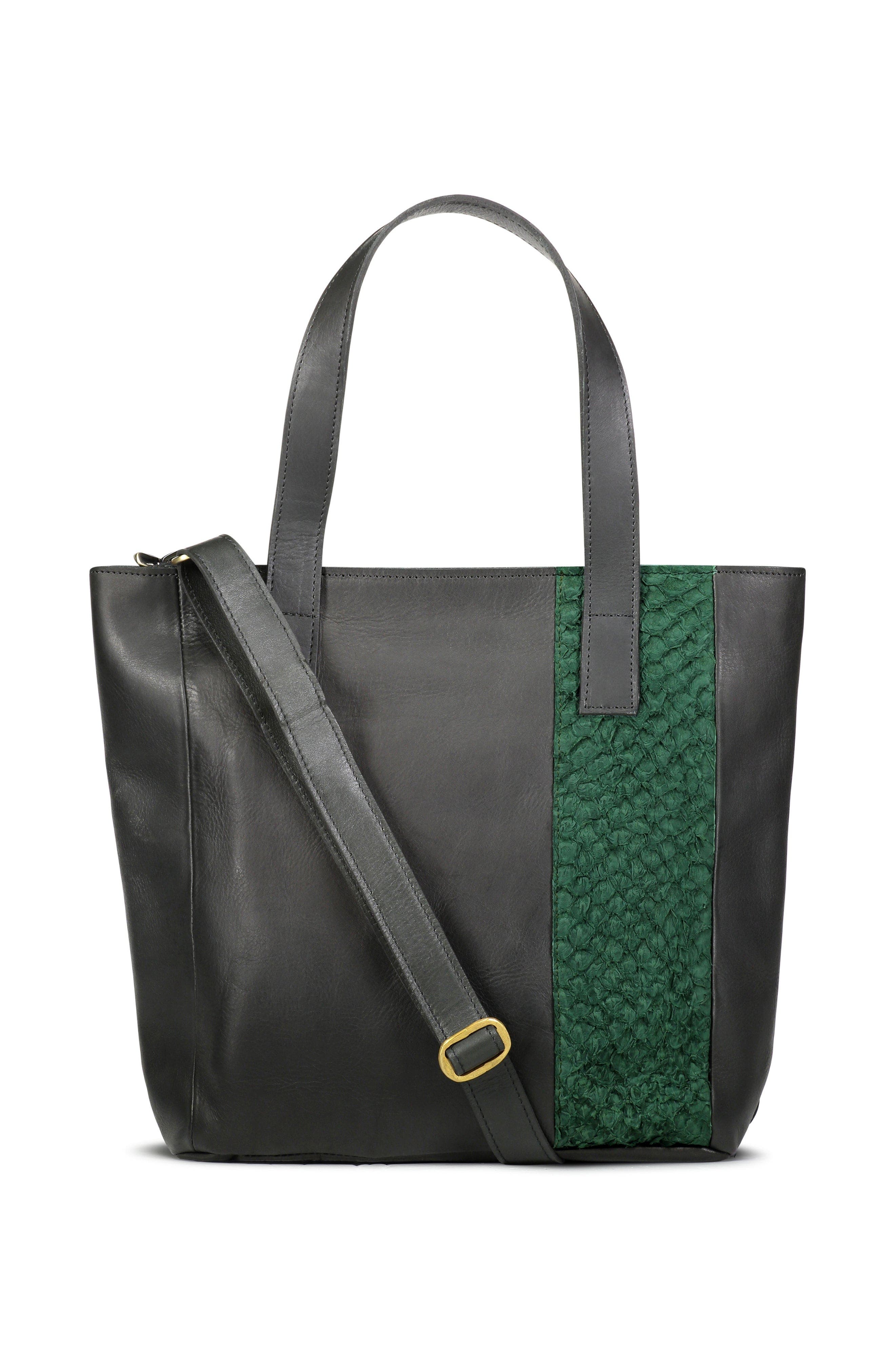 Sarep + Rose Maral Daily Leather Tote Crossbody Bag, Main, color, Black And Green
