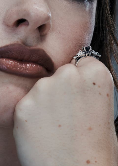 Querida Sterling Silver Dragon Ring