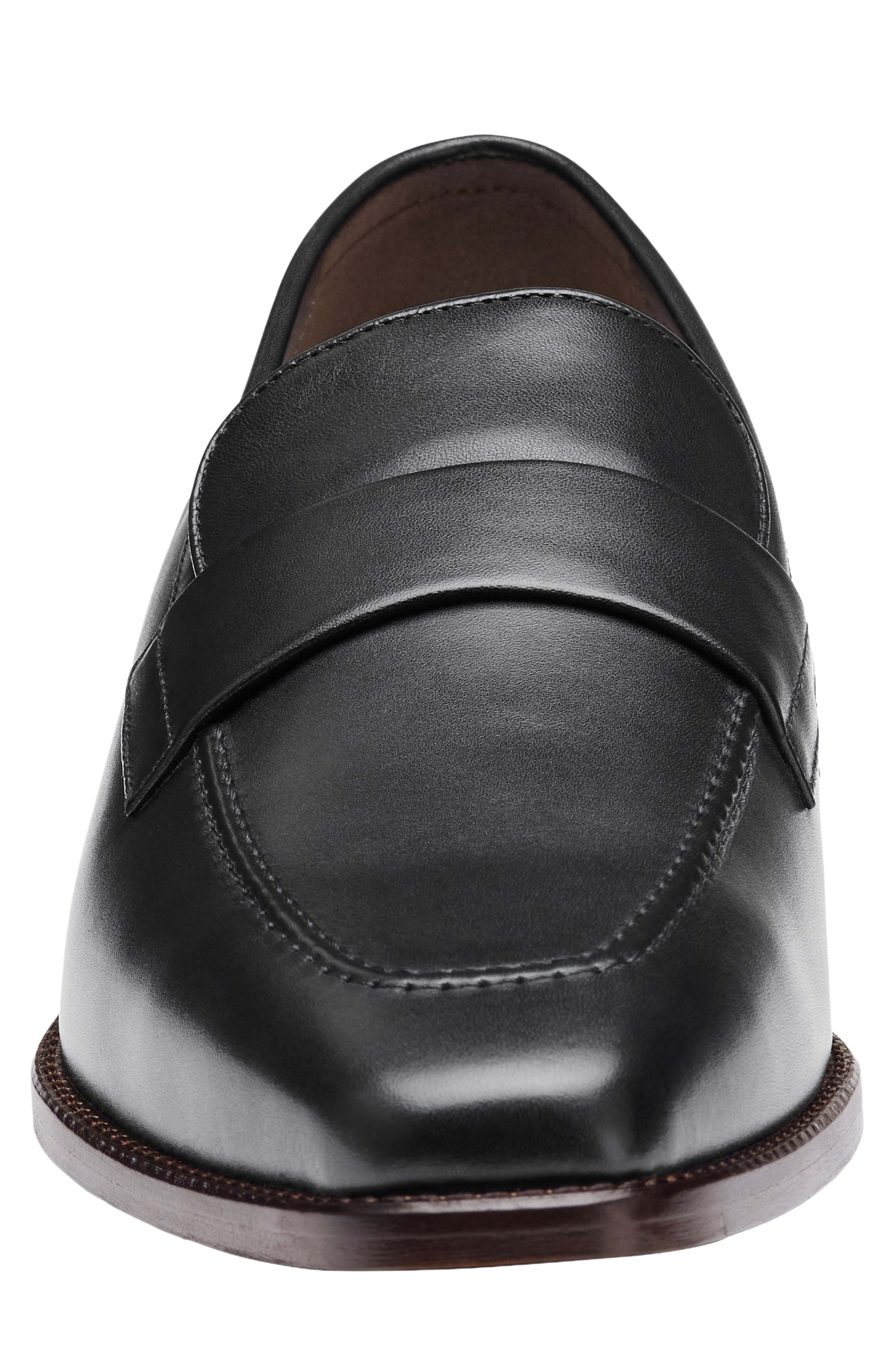 Johnston & Murphy Floyd Penny Loafer, Alternate, color, Black Full Grain