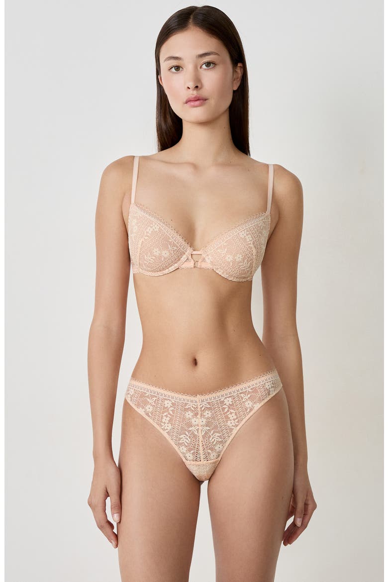 Aura Lace Tanga Thong, Alternate, color, BLUSH