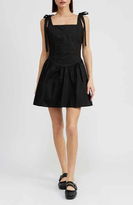 Charlie Tie Strap Cotton Poplin Minidress