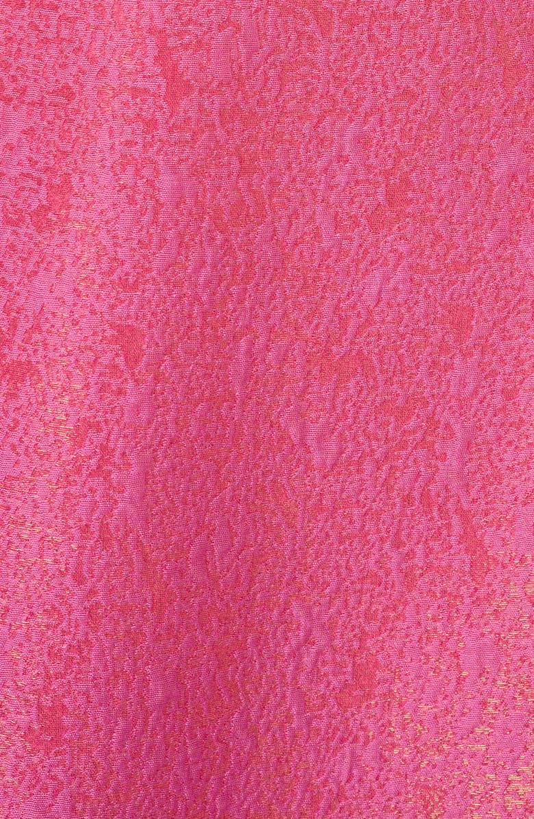 Adrianna Papell Metallic Jacquard Drop Waist Midi Dress, Alternate, color,