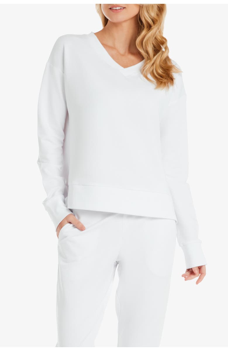 HELEN JON V-Neck Pullover, Main, color, White