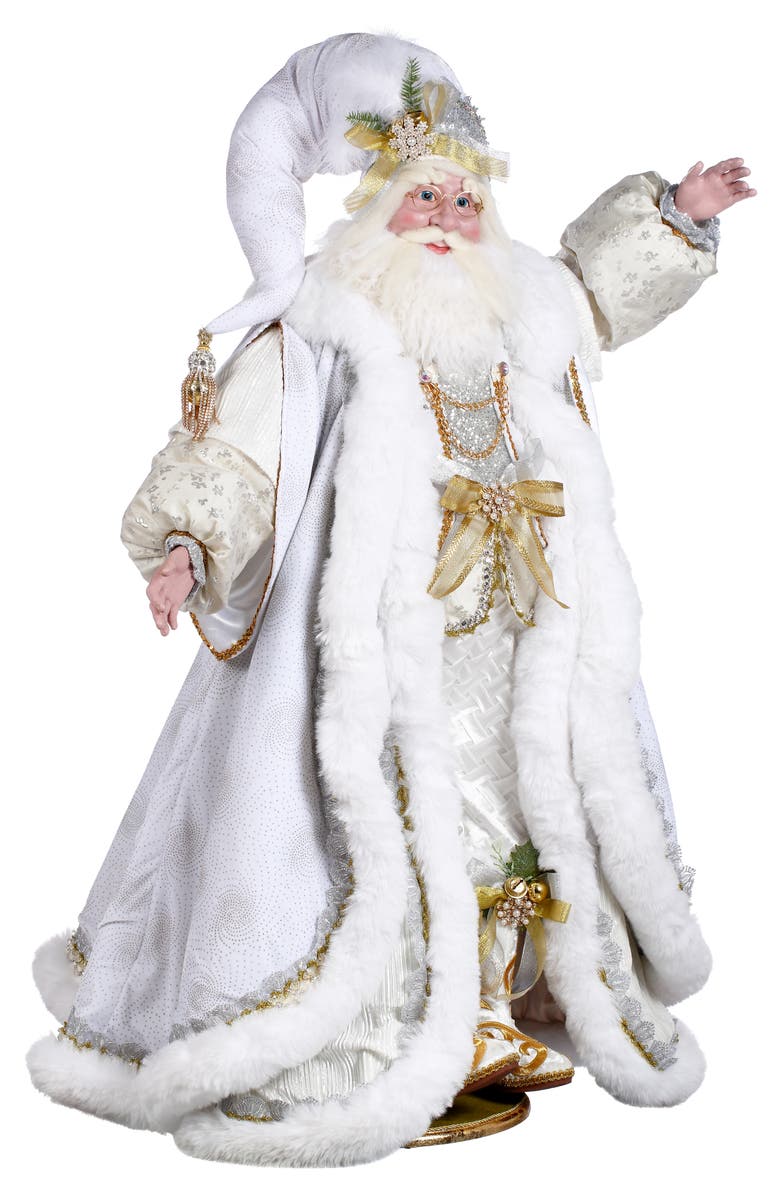 Mark Roberts Dreaming of White Christmas Santa, Main, color, White