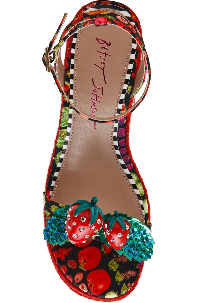 Betsey Johnson Bobbie Platform Wedge Sandal, Alternate, color,