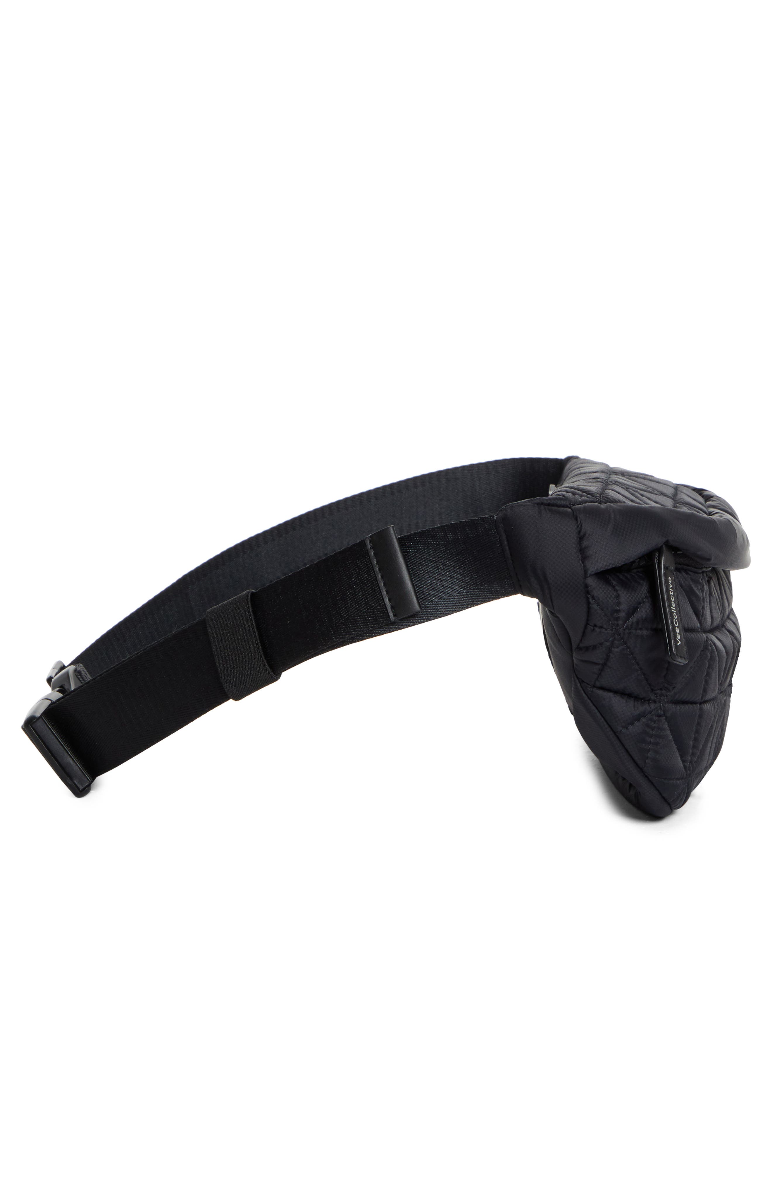 VeeCollective Vee Water Repellent Quilted Nylon Belt Bag, Alternate, color, Black