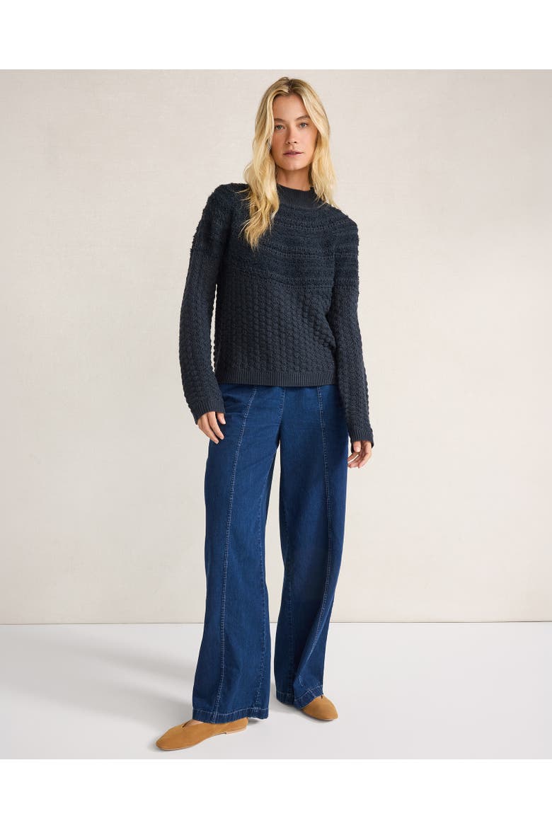 Organic Cotton Denim Barrel Leg Pants, Main, color, Indigo Ink Wash