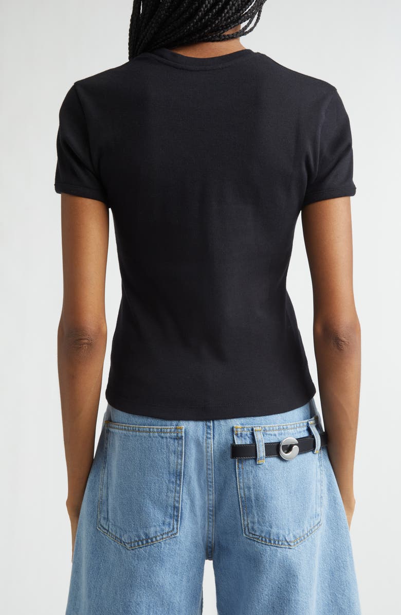 Coperni Crystal Logo Organic Cotton Baby Tee, Alternate, color, Black
