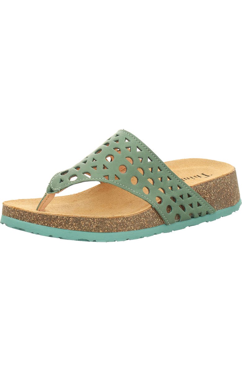 Think! Koak Perforated Sandal, Main, color, Verdolina