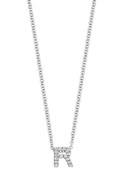 Diamond Pavé Initial Pendant Necklace
