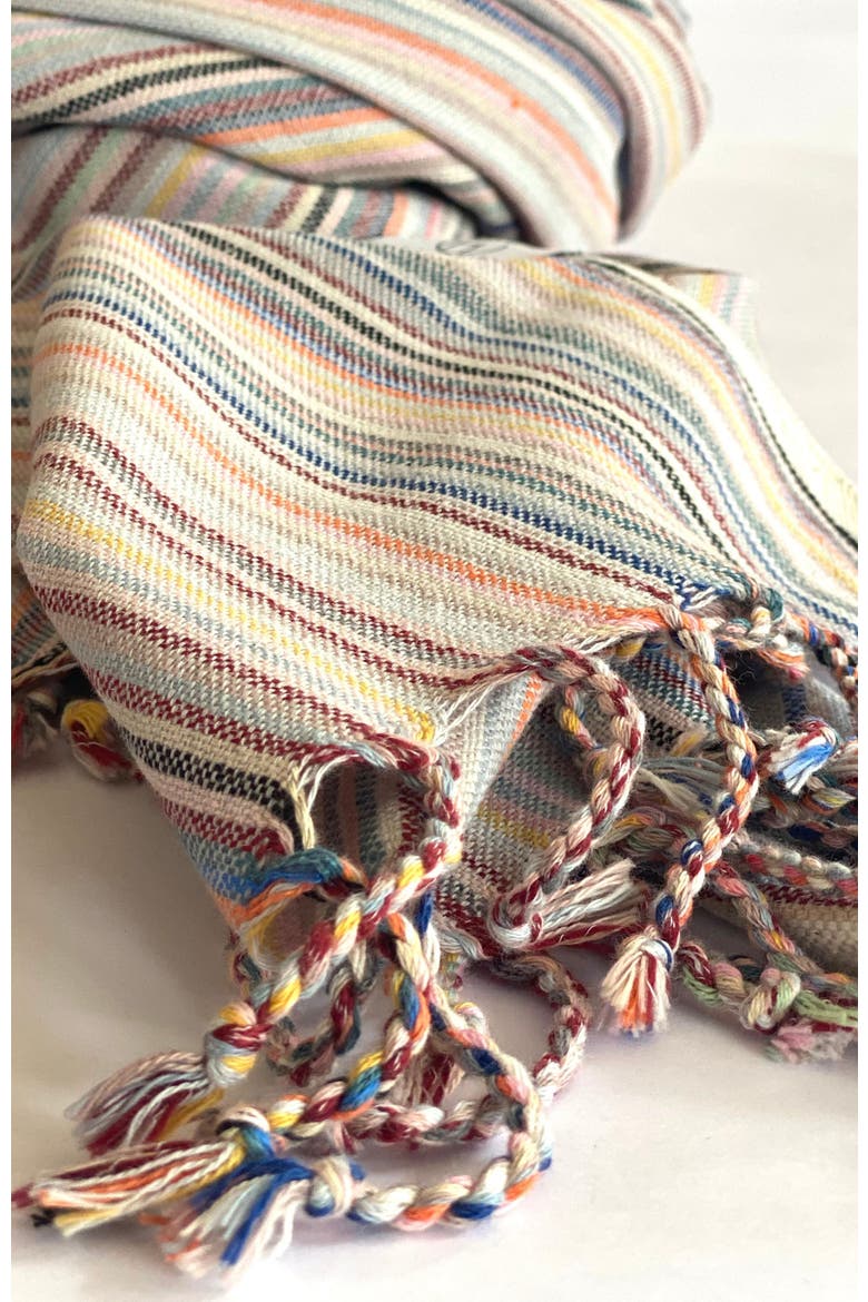 Casablanca Sustainable Striped Turkish Towel / Blanket Beige, Alternate, color, Beige