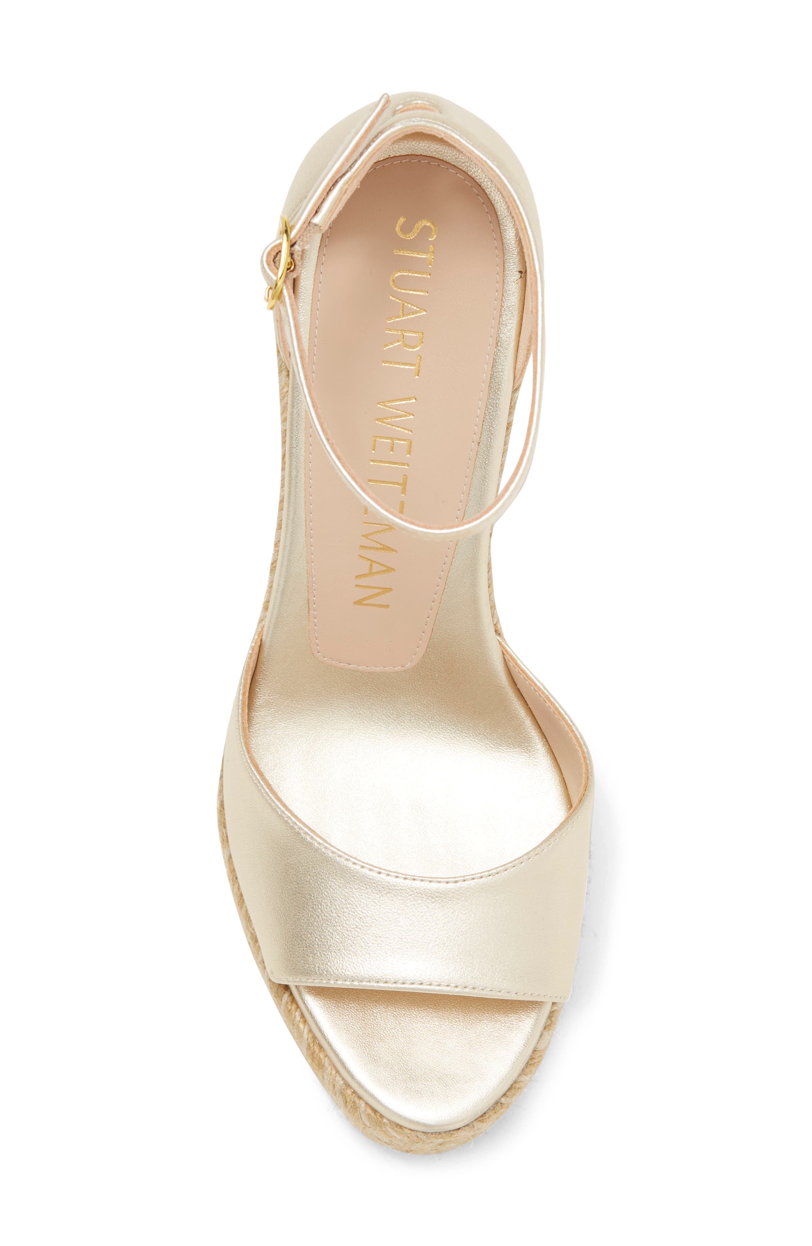 Stuart Weitzman Nudist Curve Espadrille Wedge Sandal, Alternate, color, 