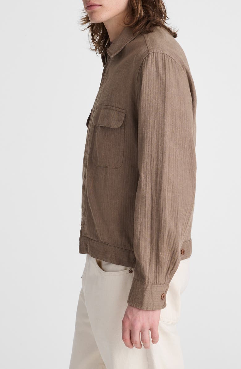 Madewell Herringbone Zip Front Cotton & Linen Jacket, Alternate, color, 