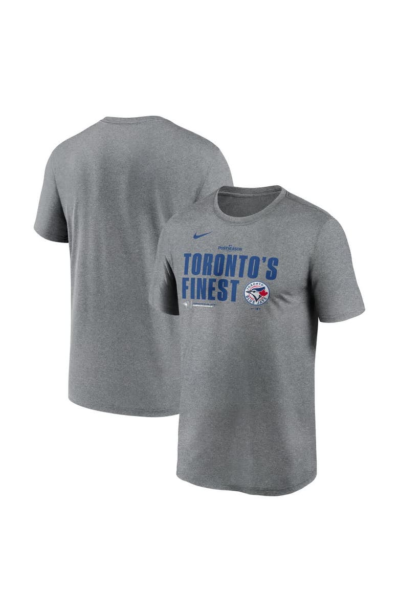 Nike Men's Nike Heather Charcoal Toronto Blue Jays 2025 MLB Postseason Legend Dri-FIT T-Shirt, Main, color, 