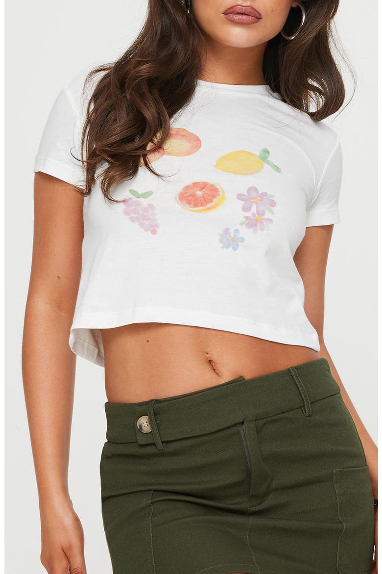 Arri Graphic Crop Top, Main, color, WHITE