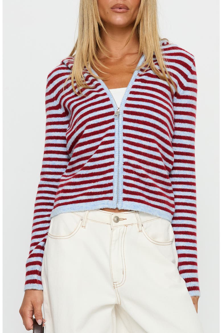 Superstars Stripe Hooded Jacket, Main, color, BLUE / RED STRIPE