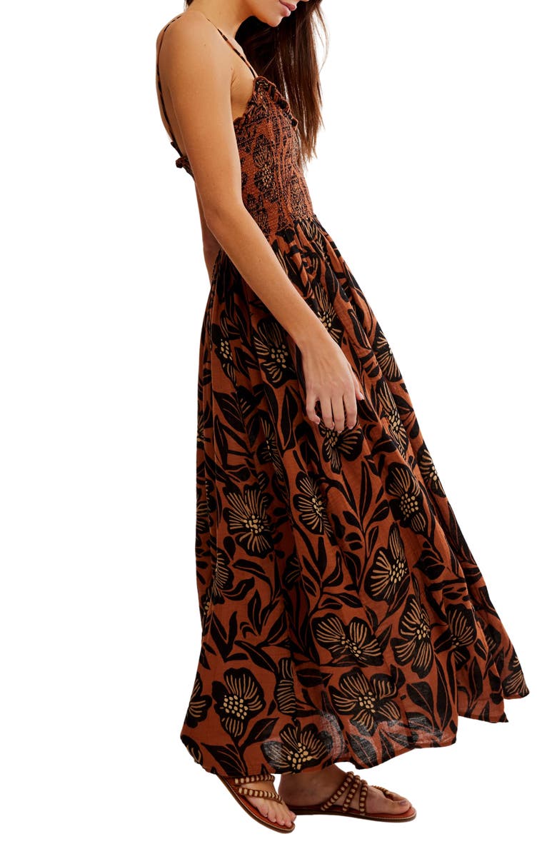 Free People Sweet Nothings Floral Print Sleeveless Maxi Sundress, Alternate, color, Brown Patina Combo
