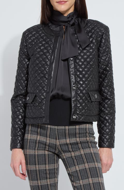 Aurelle Quilted Faux Leather Jacket