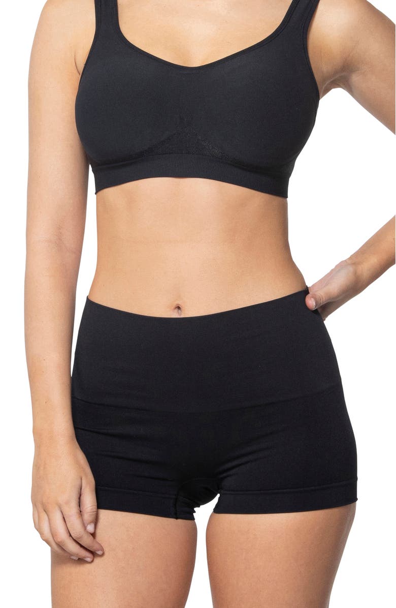 Underoutfit Smoothing At Waist Boyshort, Main, color, Black